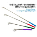 Extendable back scratcher stainless steel long handle with skeleton hand design