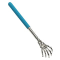 Telescoping back scratcher with skeleton hand in stainless steel long handle design