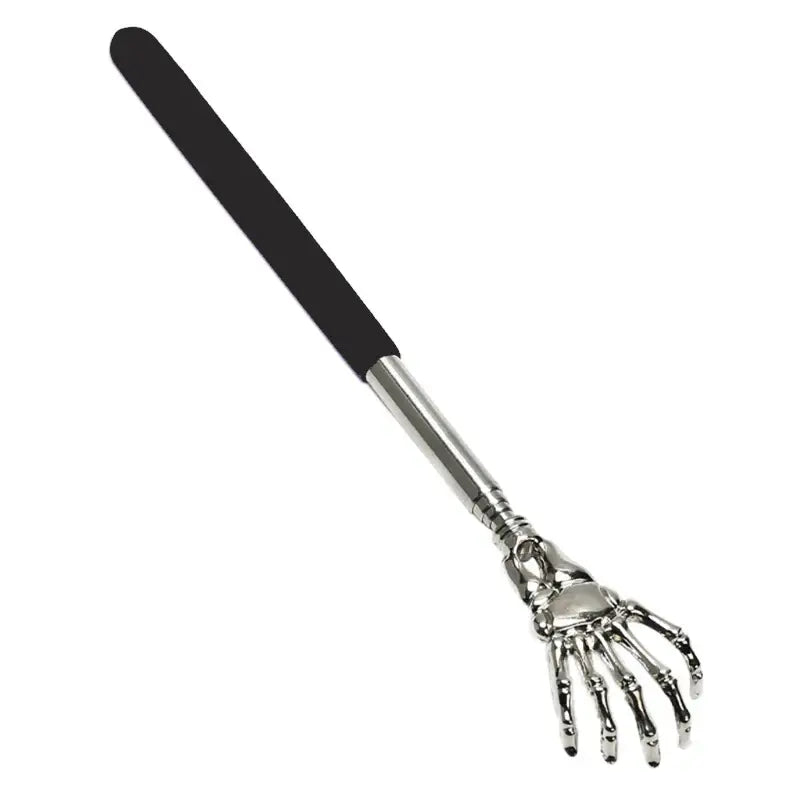 Telescoping back scratcher stainless steel with skeleton hand for body scratching convenience