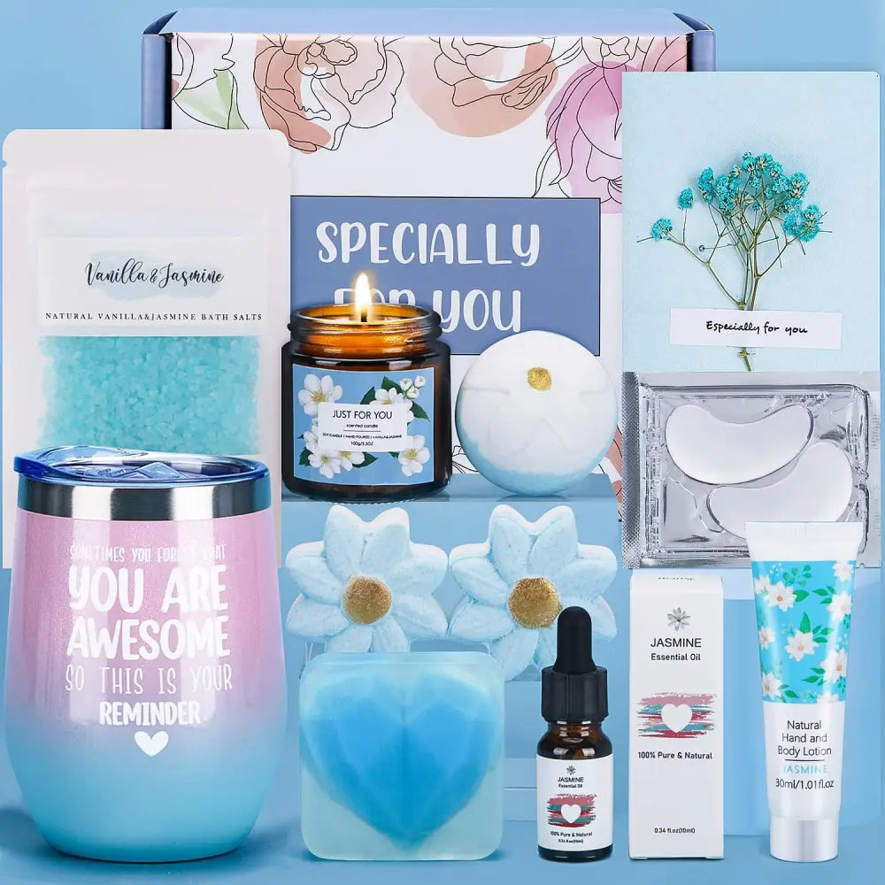 Rose&Jasmine Pamper Gifts for Women Unique Self Care package for Her Relaxation Spa Sets for Women Gift Birthday Hamper