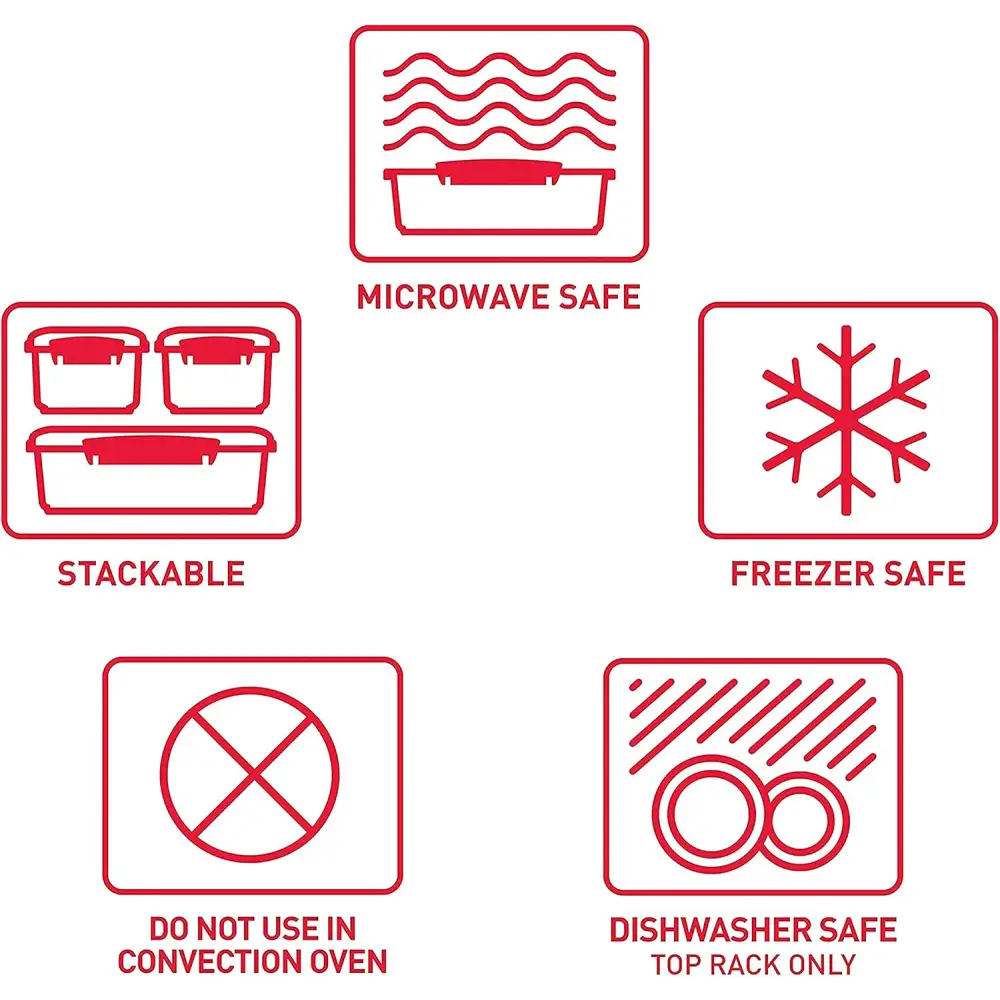 Food container usage icons for Sistema Microwave Steamer with Removable Steamer Basket