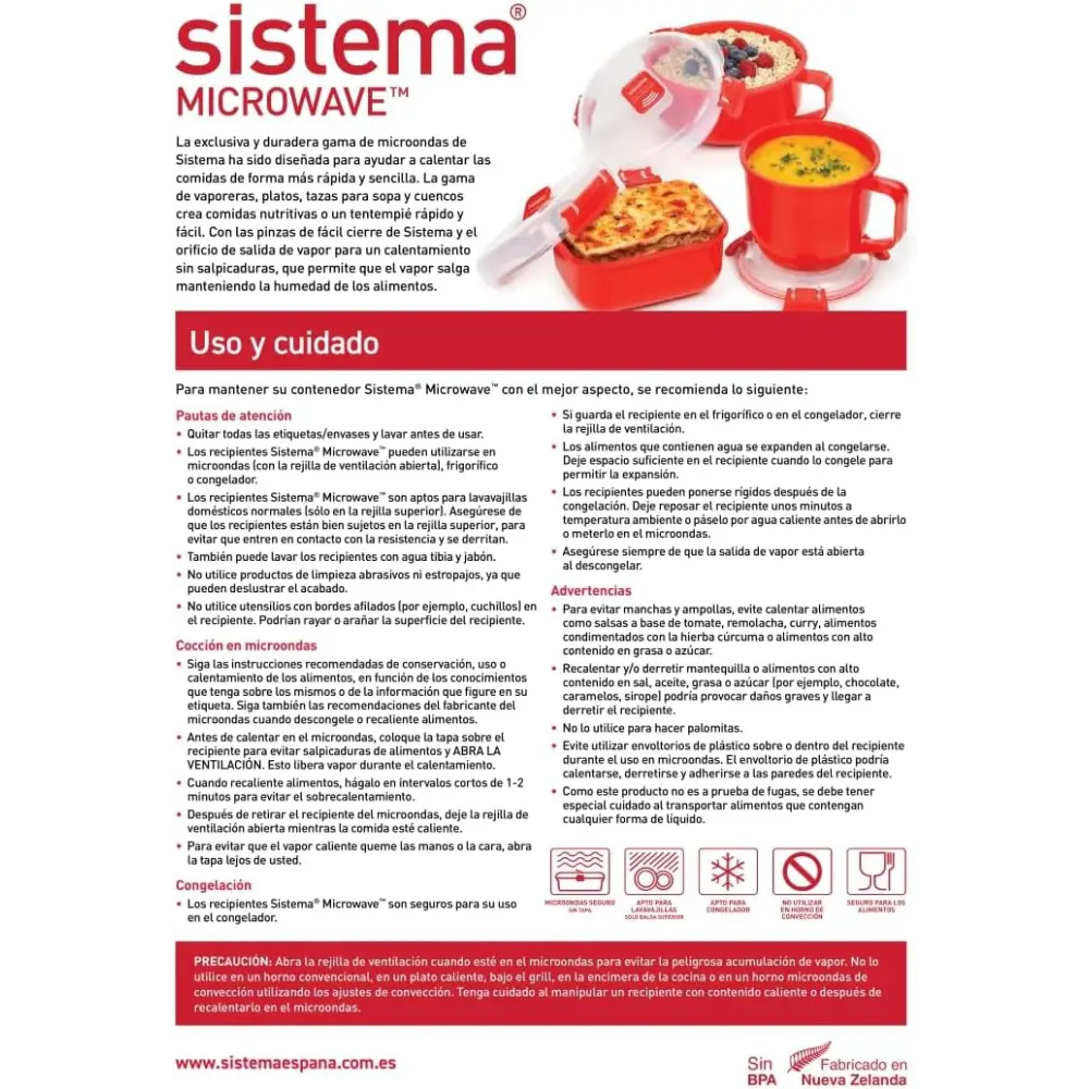 Sistema Microwave Steamer with Removable Steamer Basket and Steam Release Vent in Red/Clear