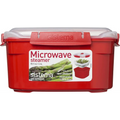 Red Sistema Microwave Steamer with removable steamer basket and steam release vent