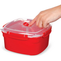 Red Sistema Microwave Steamer with Removable Steamer Basket and Steam Release Vent