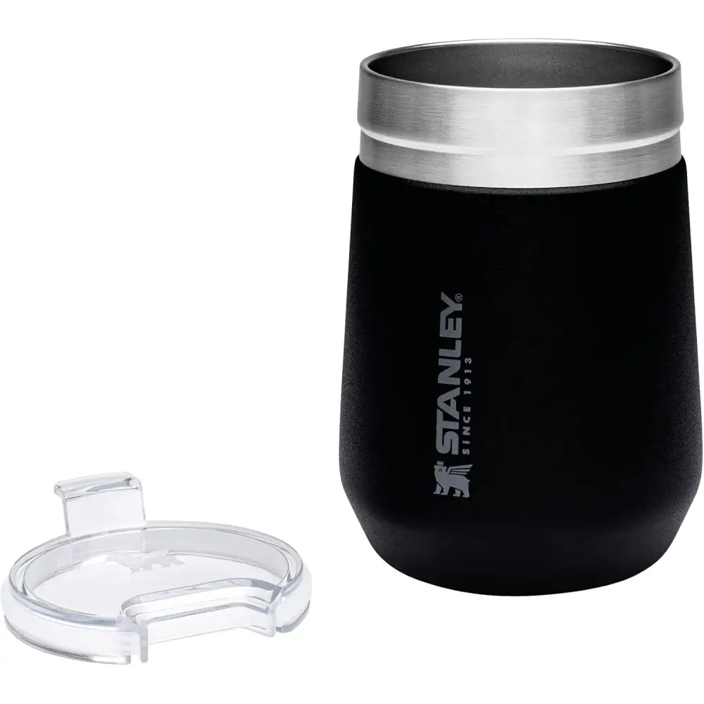 Black Stanley Go Everyday Tumbler, stainless steel travel mug, dishwasher safe design