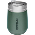 Green Stanley stainless steel travel mug with lid, perfect dishwasher safe tumbler for beverages