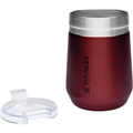 Maroon stainless steel travel mug with lid, dishwasher safe tumbler for drinks on the go