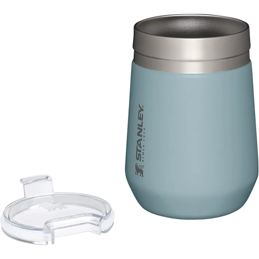 Light blue Stanley Go Everyday Tumbler, a dishwasher safe stainless steel travel mug