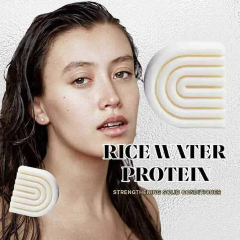 Strengthening Hair Shampoo and Conditioner Bars with Rice Water Protein for healthier hair