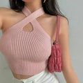 Summer Tank Top for Women 2024 Knitted Bustier Going Out Outfit - Other