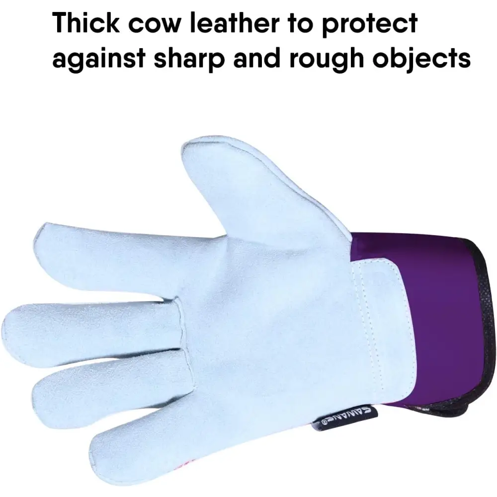 Thorn Proof Work Gloves featuring heavy duty leather palms for ultimate garden protection