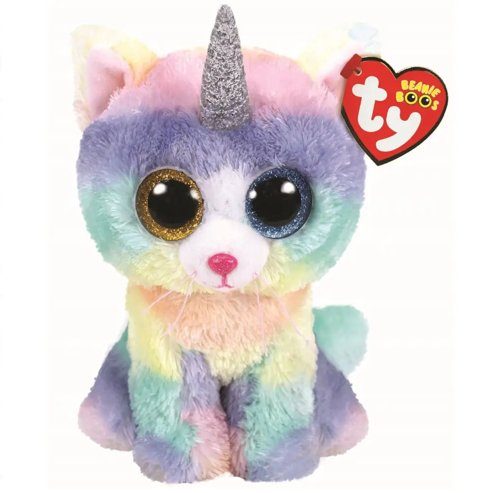 Ty Beanie Baby Soft Toy Heather the Unicorn Cat 15cm