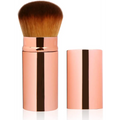 Rose gold Unimeix Retractable Kabuki Brush with cap for flawless liquid makeup application