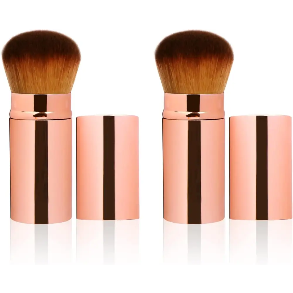 Two UNIMEIX Retractable Kabuki Brushes for sunscreen and liquid makeup application