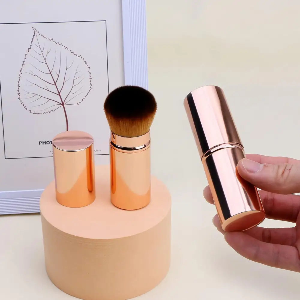 Two UNIMEIX Retractable Kabuki Brushes for sunscreen and liquid makeup application