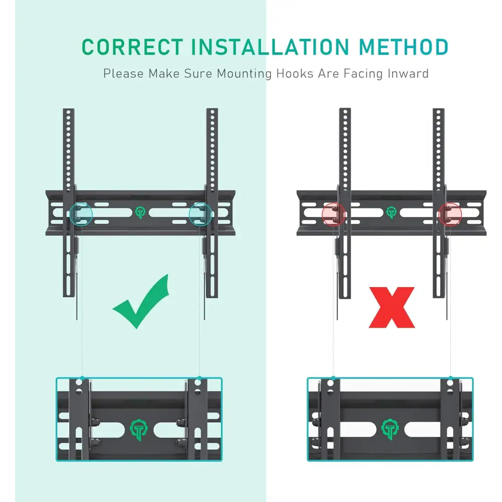 Universal TV Wall Mount - Secure Adjustable and Space-Saving Solution! 32-55inch TVs Sturdy Tilt TV Wall Mount