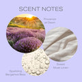 Scent notes illustration for Vanilla Scented Candle in Cream Frosted Glass Jar