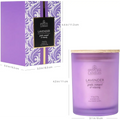 Lavender scented candle in a luxurious gift box with cream frosted glass and wooden crackling wick