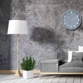 Gray wall clock showcasing a silent non-ticking quartz design, perfect for home and office