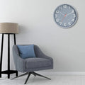 Gray Wall Clock showing silent non-ticking quartz design, perfect decorative wall clock