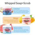 Whipped Soap Bath Cleansing Moisturizing Body Wash Exfoliating Smooth Skin Rainbow Scrub Soften Shave Vegan Handmade