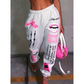 Women Fashion Elastic Waist Sports Casual Harem Pants Femme Joggers Trouser Printed Sweatpants