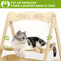 Wooden Cat Hammock Bed - Breathable Cat Swing Chair & Pet Furniture - Green