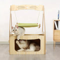 Wooden Cat Hammock Bed - Breathable Cat Swing Chair & Pet Furniture - Green