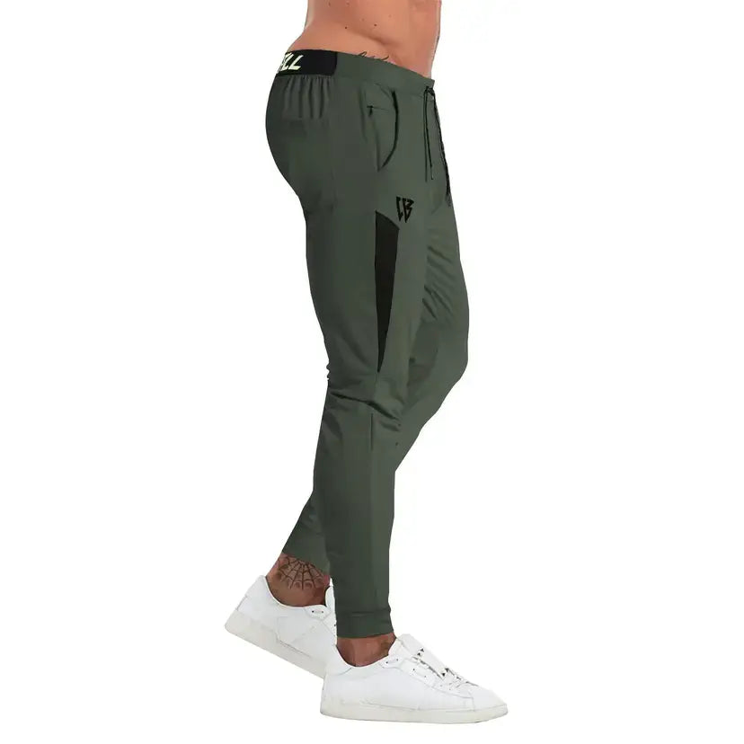 ZENWILL Mens Gym Joggers Pants Lightweight Running Tracksuit Bottoms Sport Trousers with Zipper Pockets(XL,Army Green)