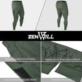 ZENWILL Mens Gym Joggers Pants Lightweight Running Tracksuit Bottoms Sport Trousers with Zipper Pockets(XL,Army Green)